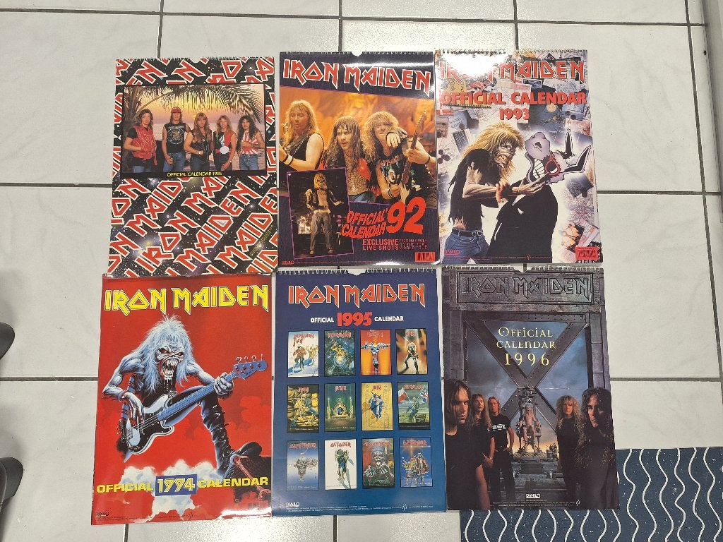 Vintage originele kalenders Iron Maiden jaren 80 + 90, Diversen, Kalenders, Ophalen of Verzenden, Maandkalender, Zo goed als nieuw