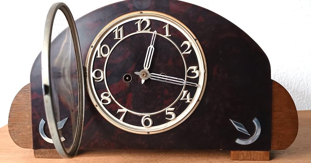 Art Deco pendulelok - pendule - schouwklok - mechanisch, Ophalen of Verzenden