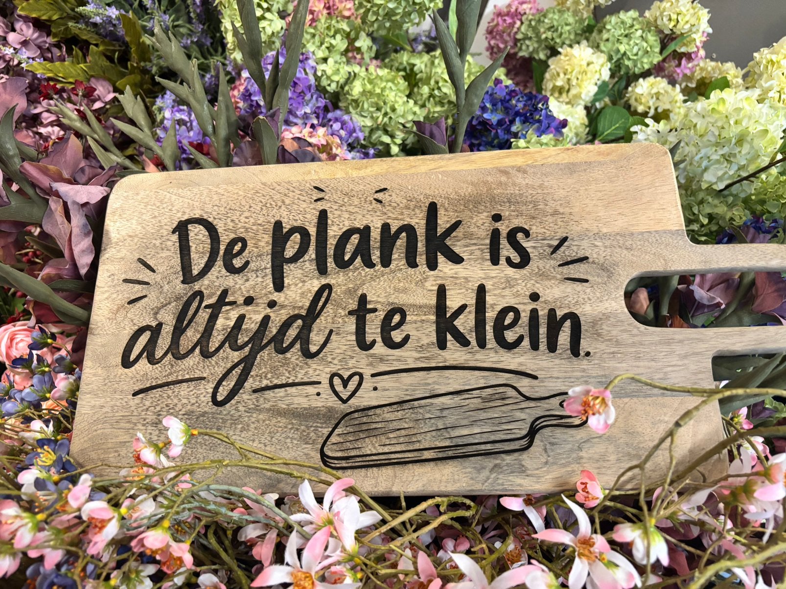 Borrelplank/ hapjes plank met tekst, Nieuw, Ophalen of Verzenden, Bb, Bb