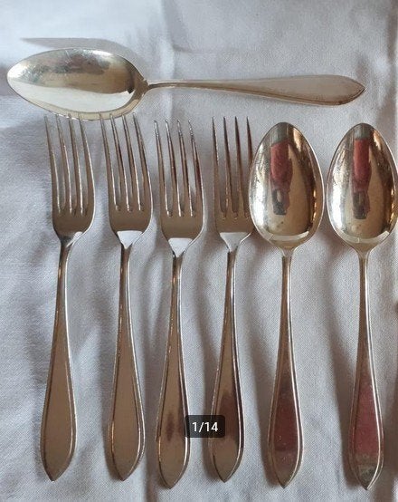SOLA Gerritsen verzilverd 90 | diverse bestek puntfilet, Antiek en Kunst, Antiek | Bestek, Verzenden