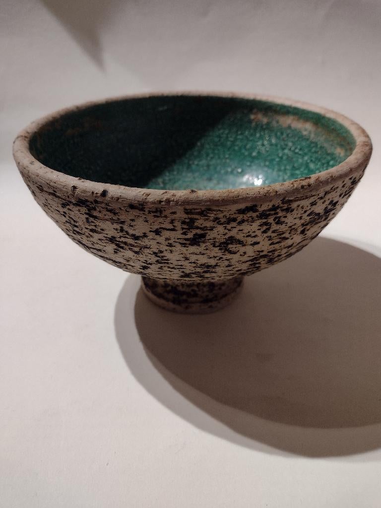 retro Reuver chamotte bloempot op voet H. 10,5 cm doorsnee, Ophalen, Huis en Inrichting