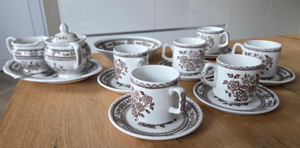 Servies wood & sons Dorset bruin made in england, Ophalen of Verzenden