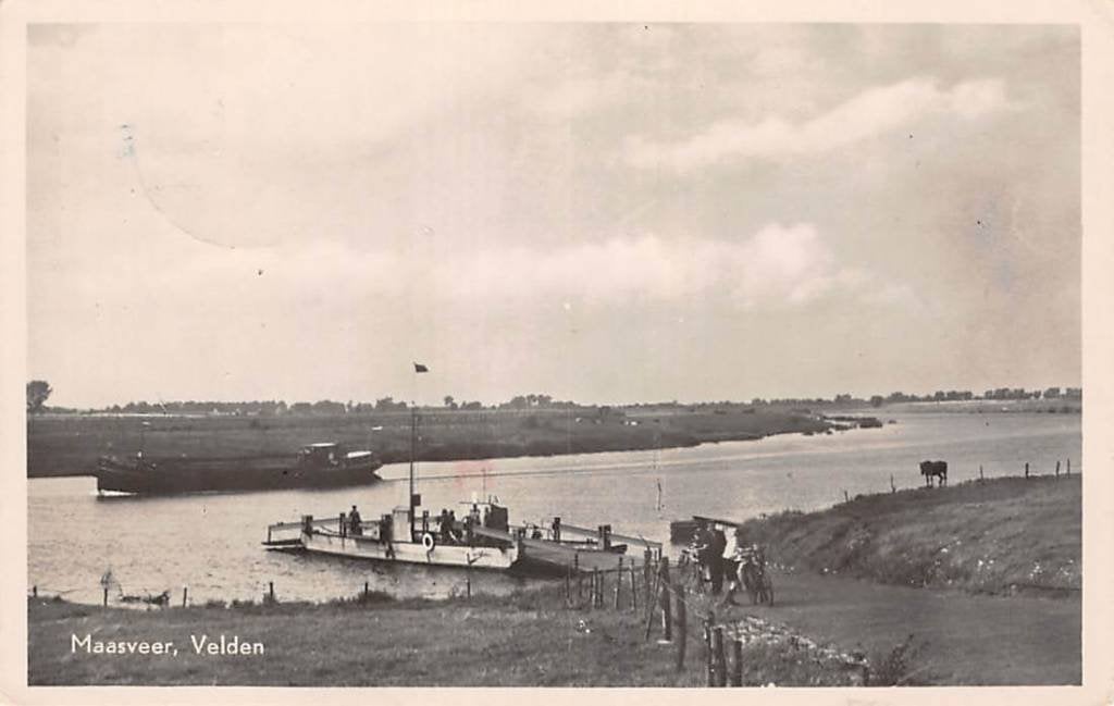 Velden Maasveer Veer pont Maas Venlo 1950 Limburg, Verzenden, 1940 tot 1960, Gelopen, Limburg
