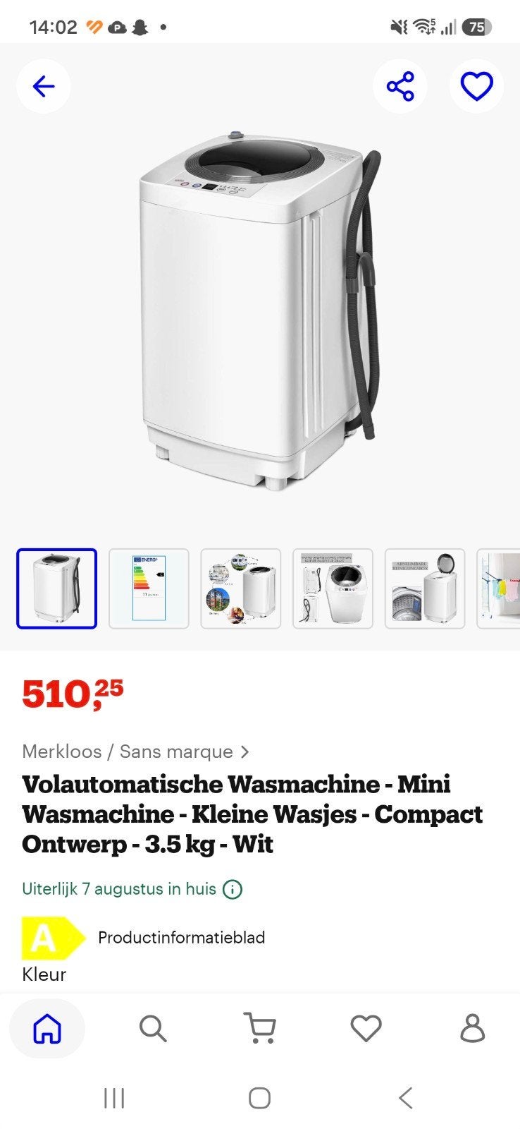 Z.G.N mini wasmachine - ideaal voor vakantiehuis, Ophalen