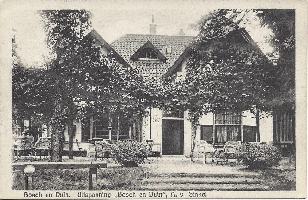 Zeist (Utr.) Vossenlaan, Uitspanning Bosch en Duin, ca. 1920, Ophalen of Verzenden, Voor 1920, Ongelopen, Utrecht