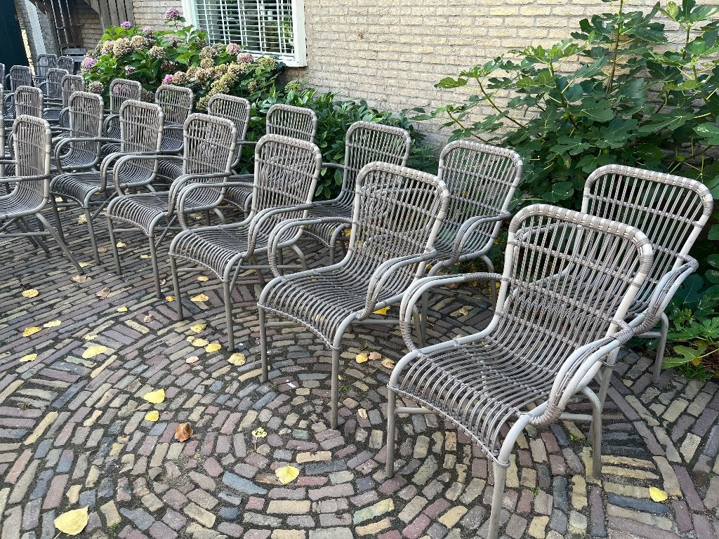 6 Stoelen/Terrasstoelen Rotan(kunststof) Merk Satelliet, Huis en Inrichting, Stoelen, Ophalen, Overige kleuren, Vintage/Retro