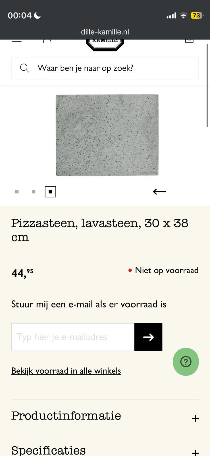Pizzasteen, lavasteen, 30 x 38 cm, Ophalen, Minder dan 50 cm, Gebruikt, Minder dan 100 cm