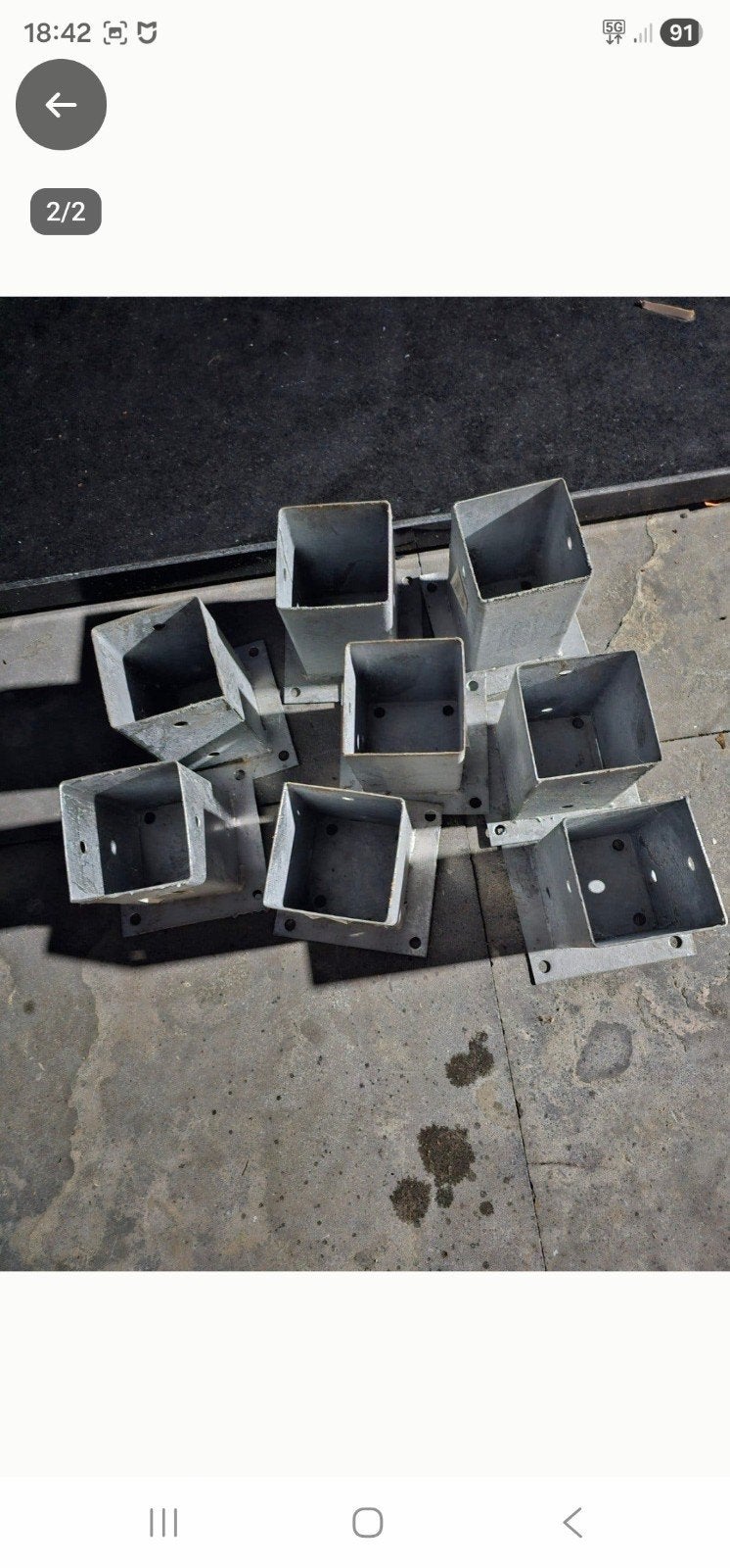 Verzinkte paalhouders voor houten palen (9 stuks), Ophalen of Verzenden, Gebruikt, Overige typen