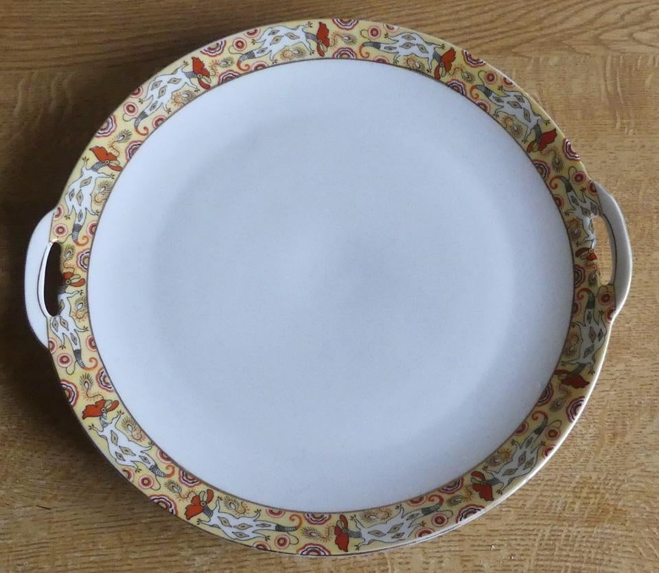 Epiag Royal serveerschaal vintage Czechoslovakia haan decor, Gebruikt, Porselein of Keramiek, Schaal, Rond