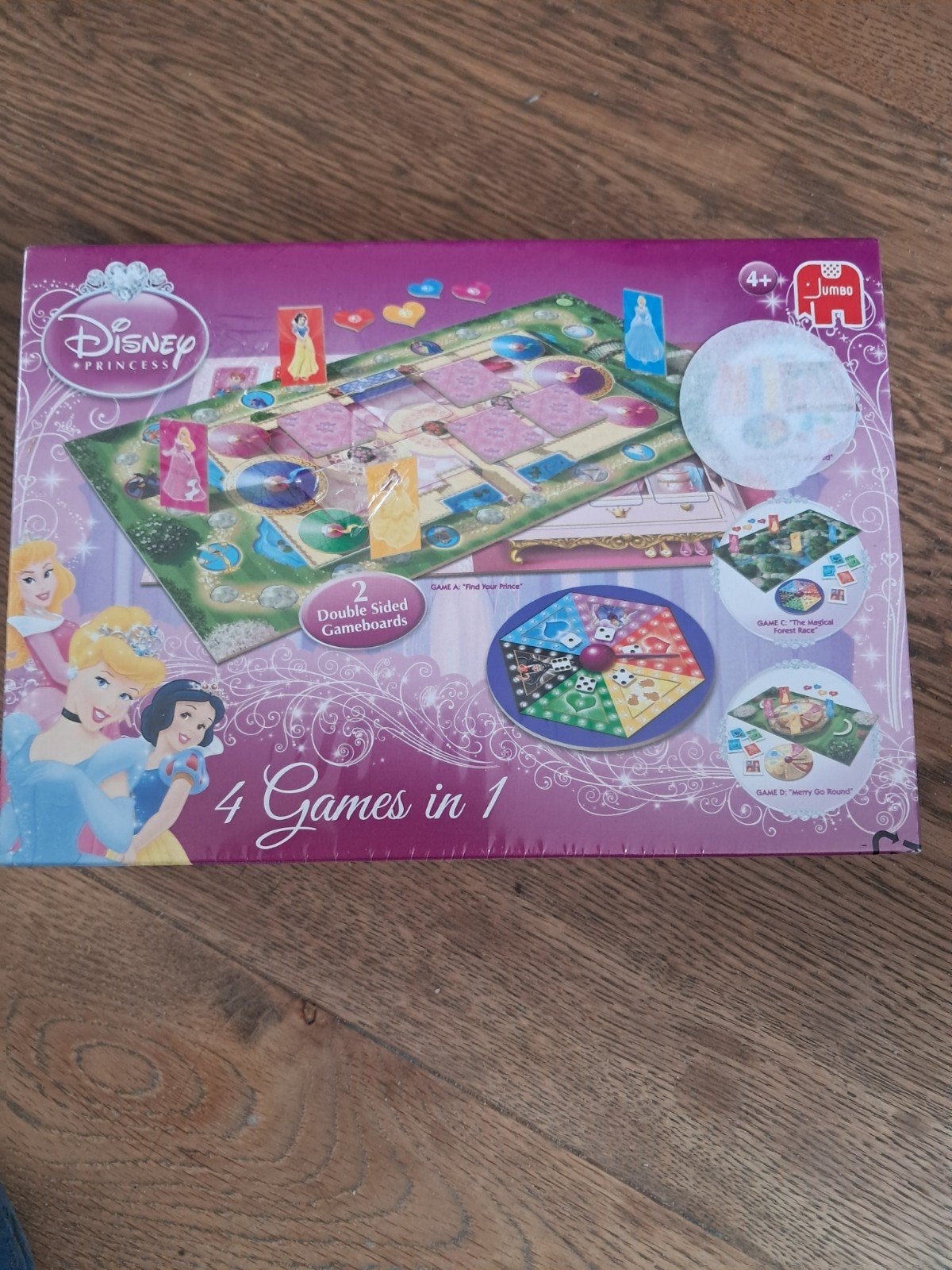 Jumbo Disney Prinsessen Spellendoos 4-in-1, Hobby en Vrije tijd, Drie of vier spelers, Ophalen of Verzenden, Nieuw, Jumbo