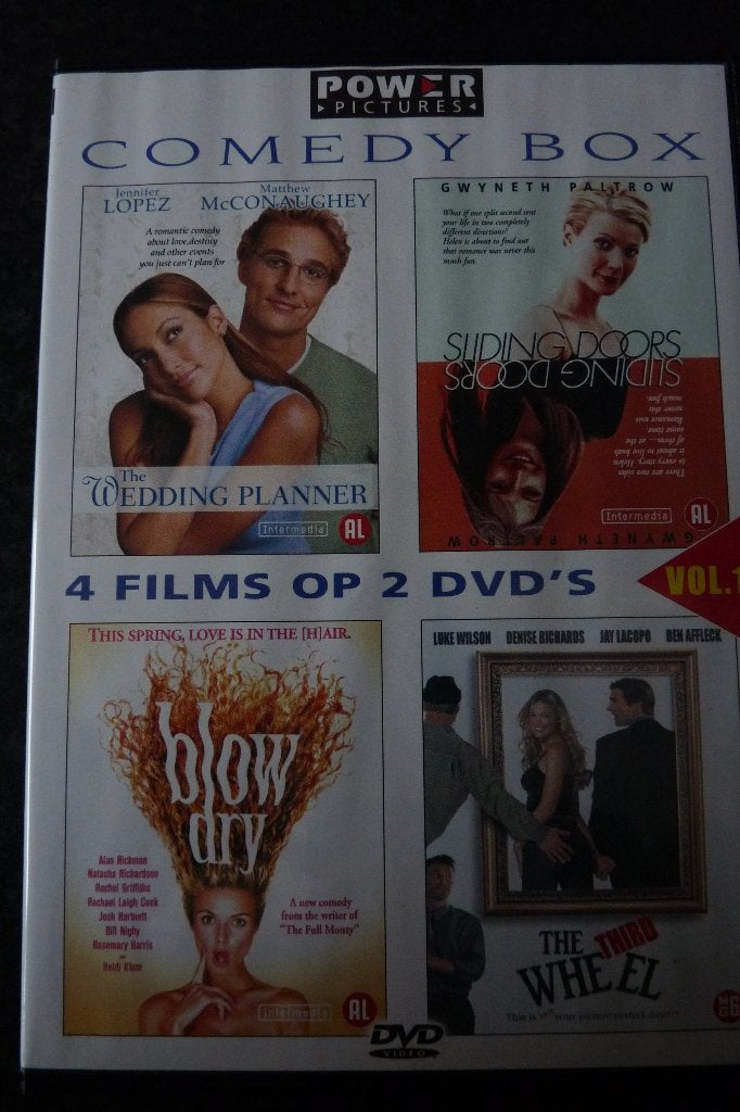 z.g.a.n dvd's comedy box, the wedding planner, sliding do, Alle leeftijden, Ophalen of Verzenden, Zo goed als nieuw, Romantische komedie