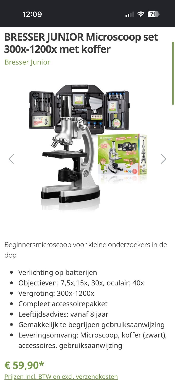 Bresser microscope set, Ophalen of Verzenden, Zo goed als nieuw
