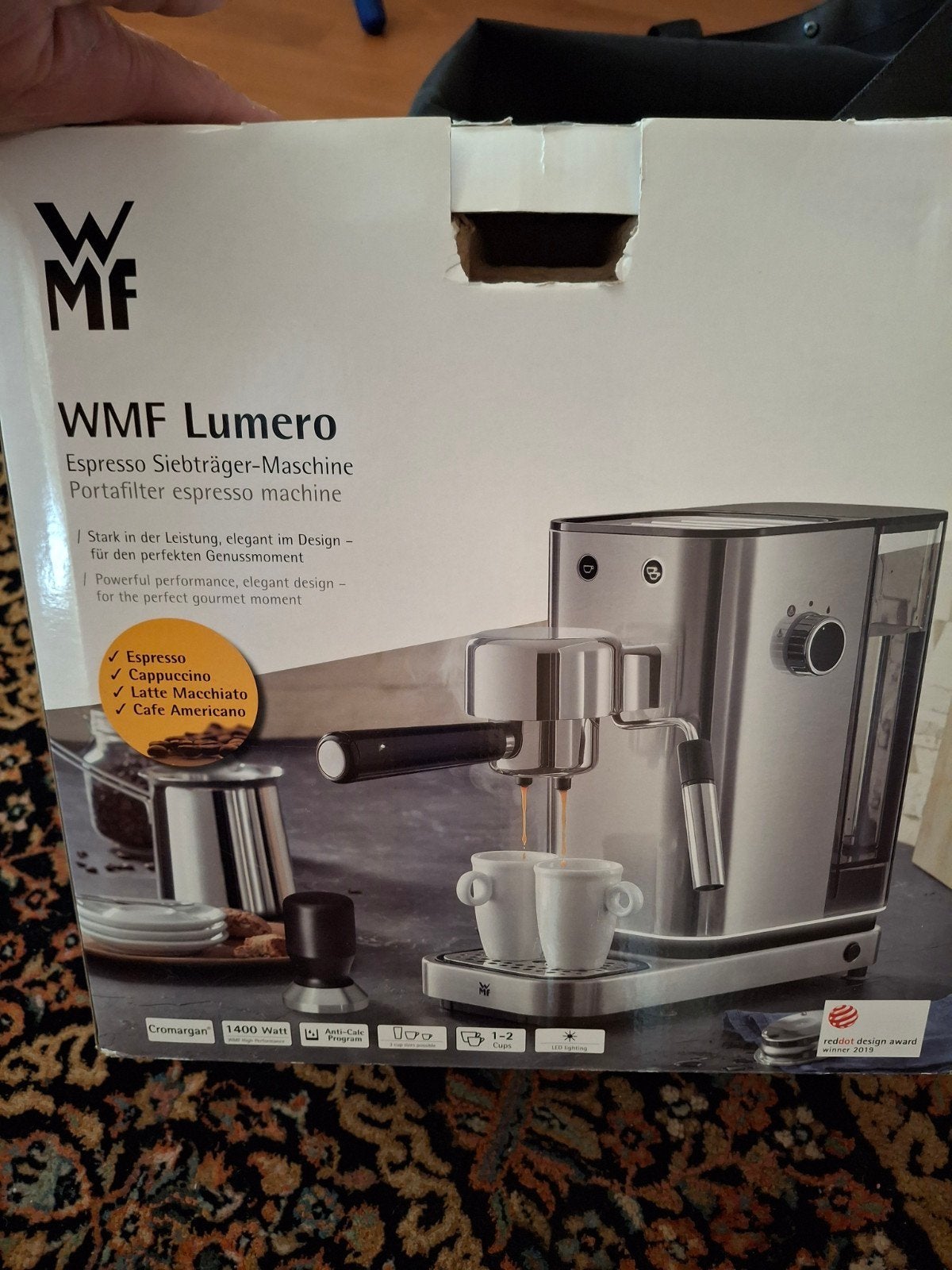 WMF Lumero Espresso Siebträger-Machine - Nieuw in doos, Witgoed en Apparatuur, Ophalen, Espresso apparaat, Nieuw, Gemalen koffie