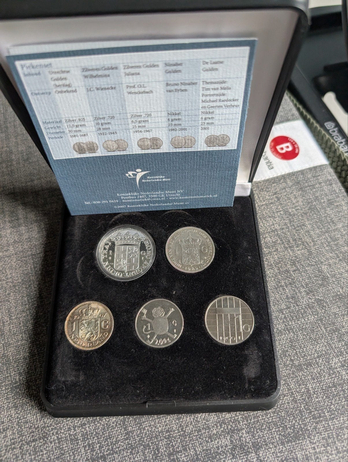 Piekenset met drie zilveren munten, Setje, Zilver, Koningin Wilhelmina, Overige waardes