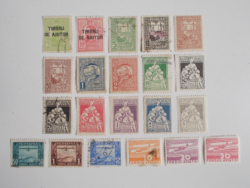 Roemenië, Groep Oude Toeslag- En Luchtposttoeslagzegels., Postzegels en Munten, Ophalen, Buitenland