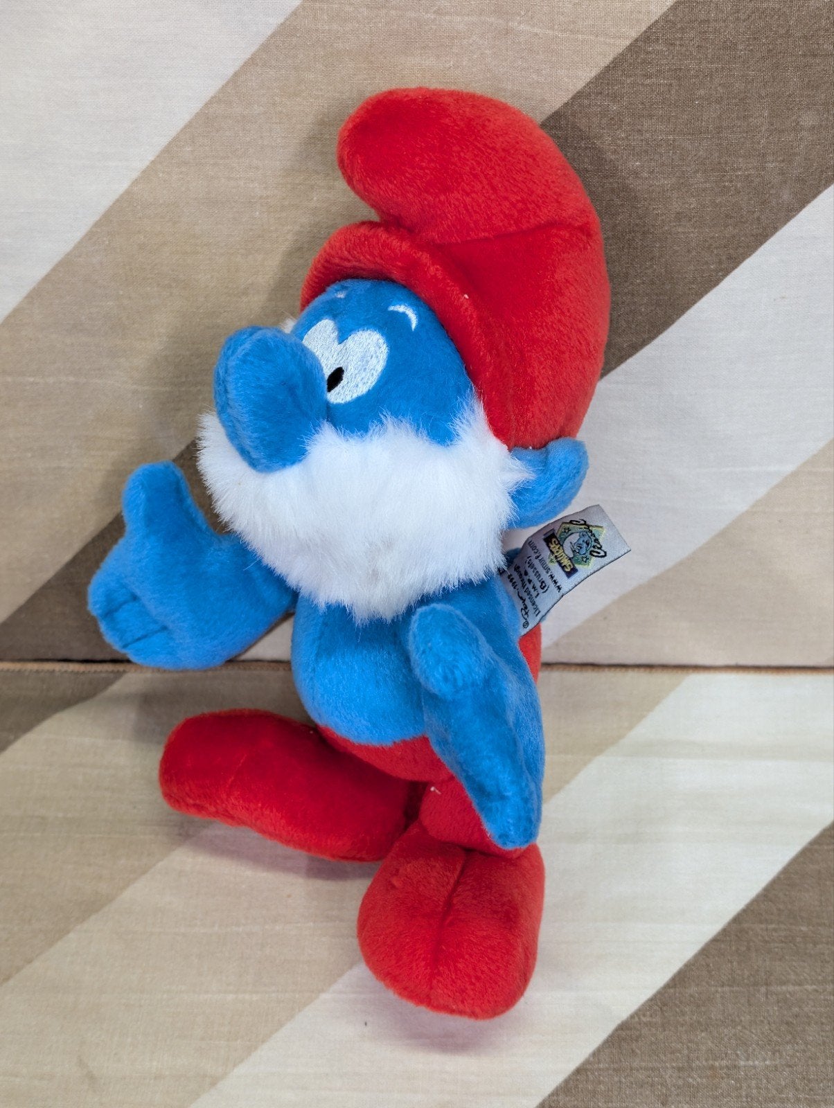 Originele jaren '90 Grote Smurf knuffel, Gebruikt, Overige merken, Overige karakters, Overige typen
