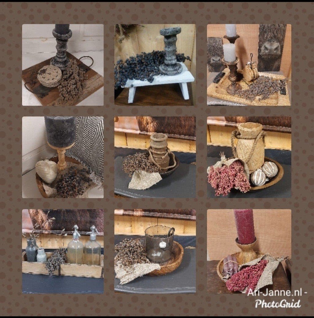 NIEUW! Stoere decoratie set,schaal,kruik,kaars,tak,doek,deco, Meerkleurig, Overige materialen, Nieuw, Ophalen of Verzenden