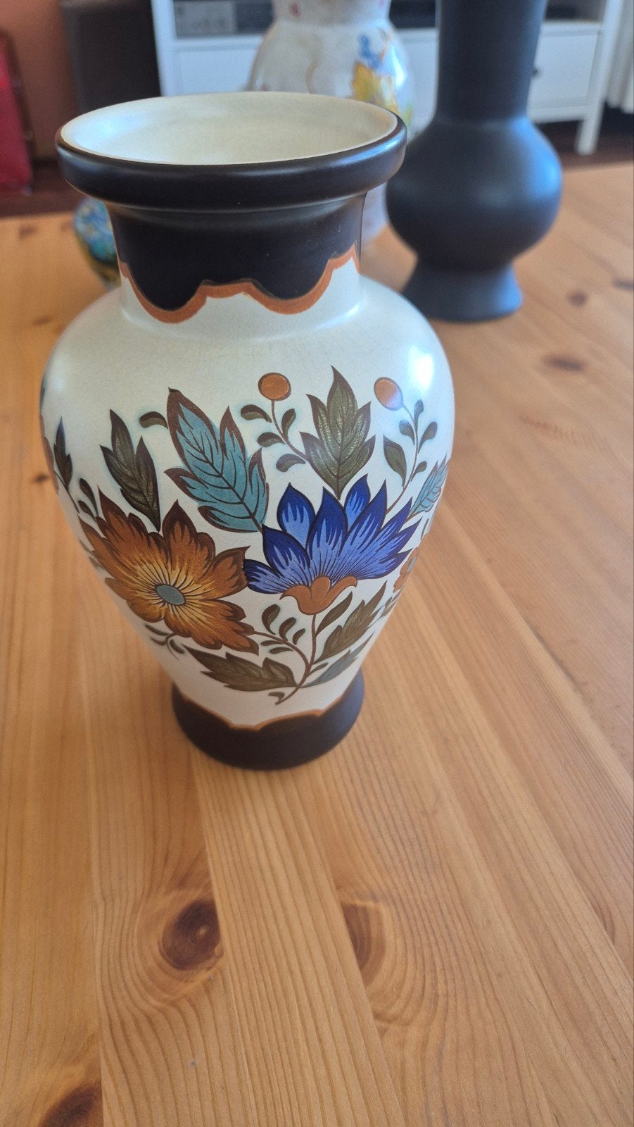 Vintage Flora Gouda Plateel Handwerk Vaas, Antiek en Kunst, Ophalen of Verzenden