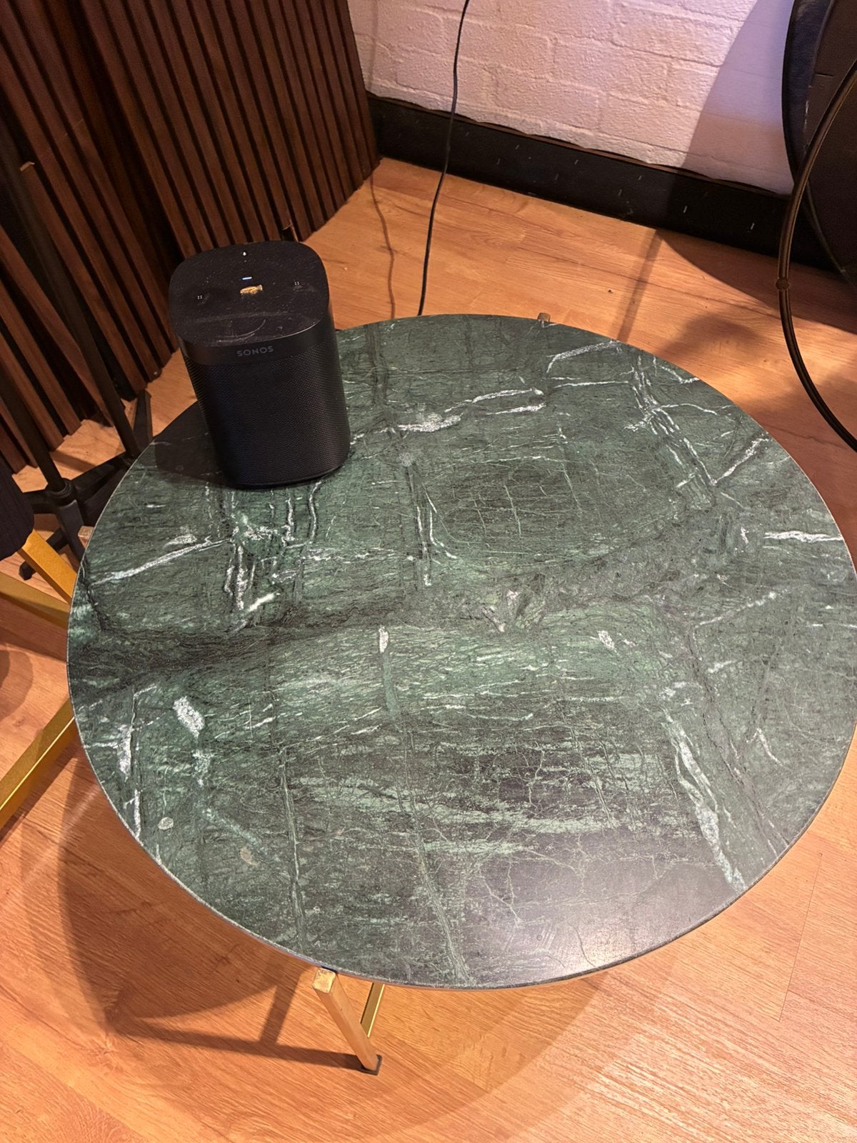 Marmeren bijzettafel, 45 tot 60 cm, Minder dan 55 cm, Rond, Ophalen of Verzenden