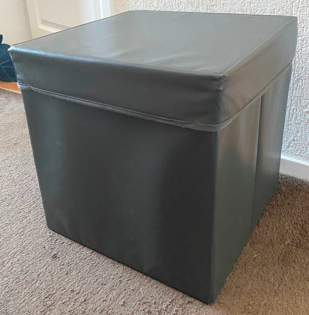 Poef Inklapbaar Grijs Met Opbergruimte, Minder dan 50 cm, Vierkant, Minder dan 50 cm, Ophalen of Verzenden