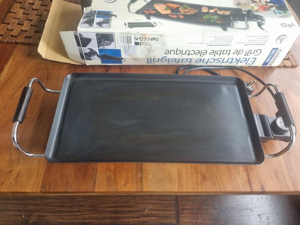 Cuisinier Deluxe Elektrische Tafelgrill 1800W, Ophalen of Verzenden, Zo goed als nieuw, Tafelgrill