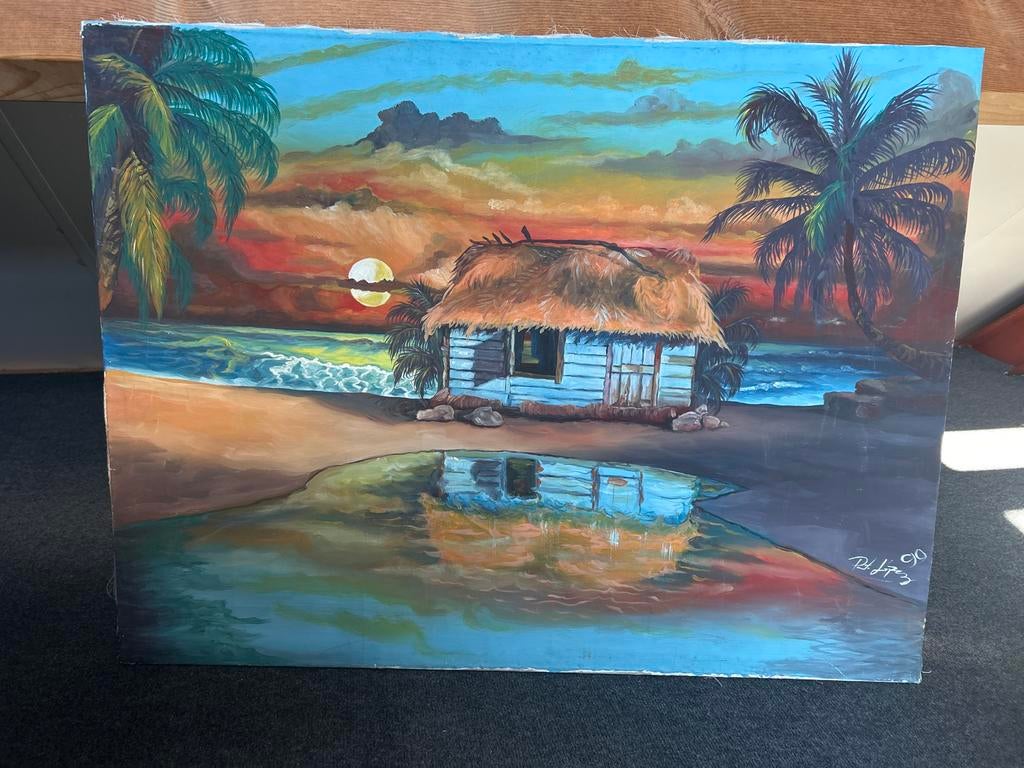 Schilderij Dominicaanse Republiek 97x74cm, Ophalen