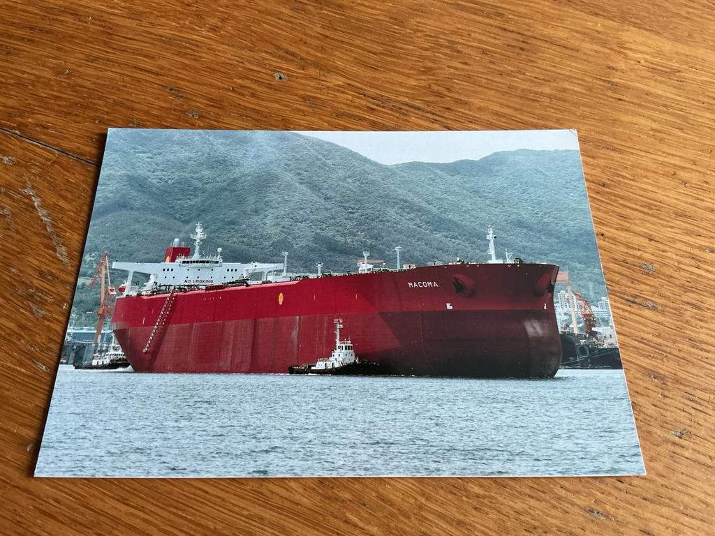 S613 MS MACOMA SHELL TANKER, Verzamelen, Scheepvaart, Ophalen of Verzenden, Zo goed als nieuw, Kaart, Foto of Prent