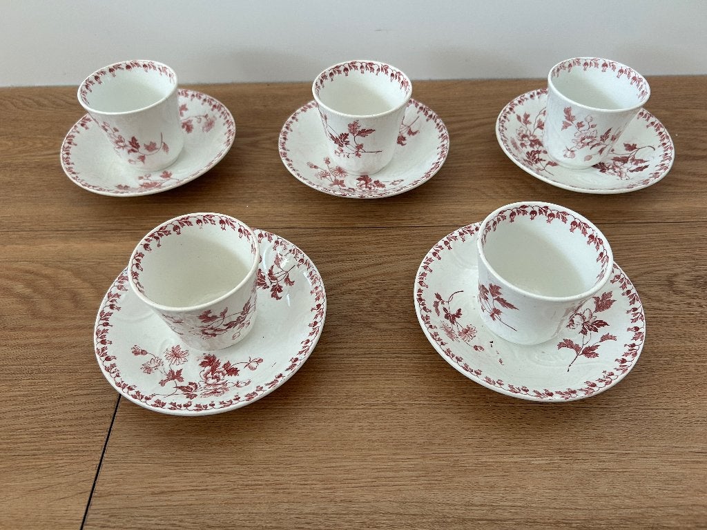Société Céramique Maestricht 'Toulouse' 5 kop/schotels 1900, Antiek en Kunst, Ophalen of Verzenden
