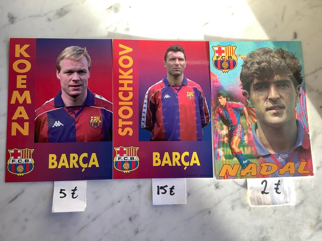 FC Barcelona Spelerskaarten Stoichkov, Nadal, Verzamelen, Sportartikelen en Voetbal, Gebruikt, Spelerskaart, Buitenlandse clubs