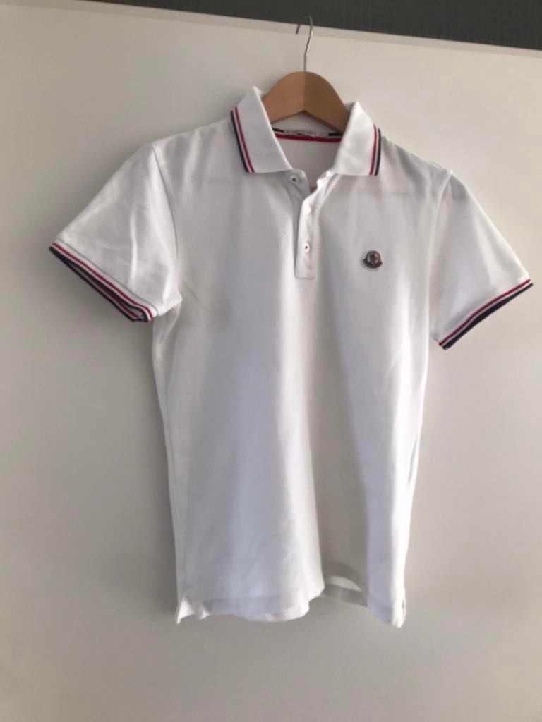 Polo Moncler maat xs, Moncler, Wit, Ophalen of Verzenden, Zo goed als nieuw
