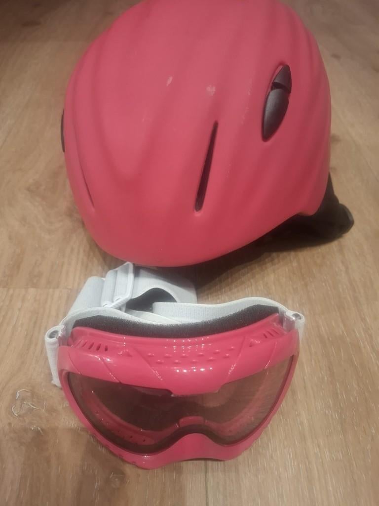 Roze skihelm + skibril, Overige merken, Overige typen, Ophalen of Verzenden, Zo goed als nieuw