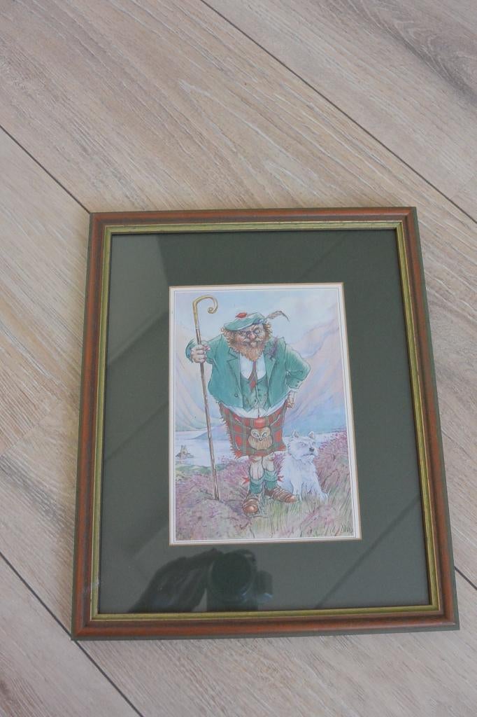 Schilderij - Schotse man in traditionele kledij, Ophalen of Verzenden