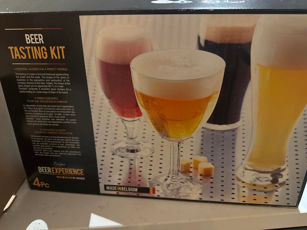 Bier tasting set 4 glazen voor elk biertje perfecte glas, Ophalen of Verzenden, Nieuw, Bierglas