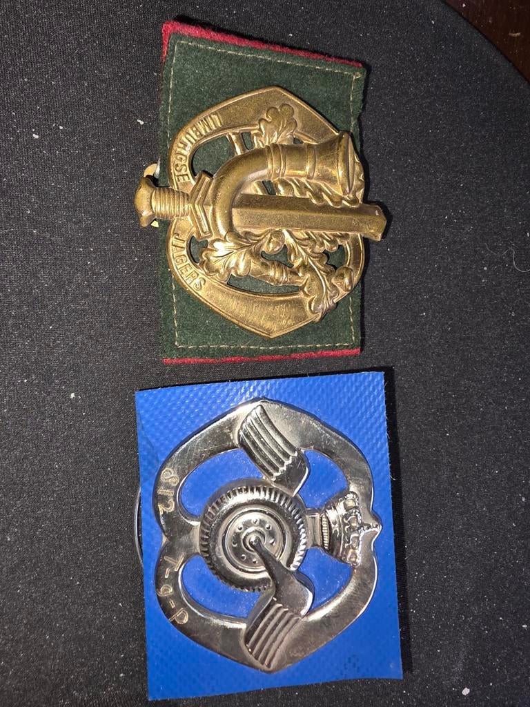 Baret emblemen  Limburgse Jagers en 812 TPG  AAT, Ophalen of Verzenden