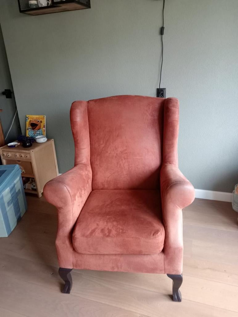 Mooie Suède Stoel in Perfecte Staat, Ophalen, Zo goed als nieuw, 75 tot 100 cm, 50 tot 75 cm
