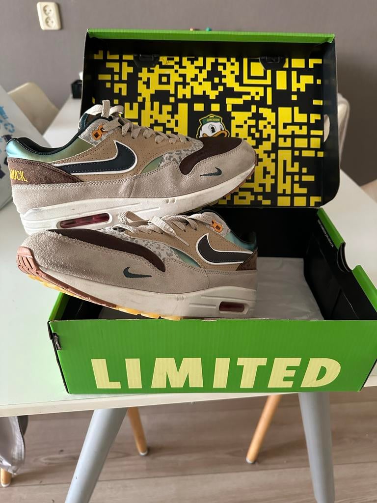 Nike Air Max 1 '87 Premium "University of Oregon, Kleding | Heren, Schoenen, Overige kleuren, Nieuw, Ophalen of Verzenden, Sneakers of Gympen
