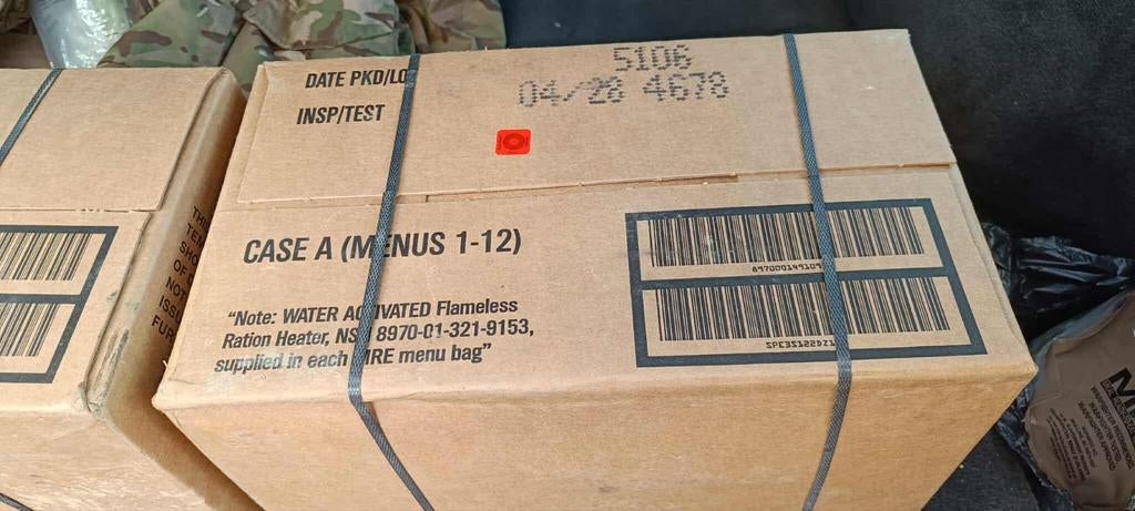 US MRE Rantsoen doos A 2027 /2028- leger Maaltijd defensie, Ophalen of Verzenden, Overige soorten, Amerika, Overige typen