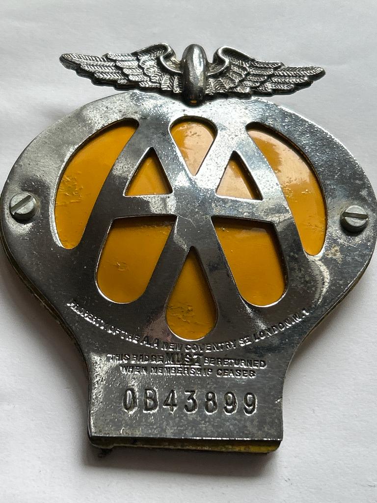 Vintage Britse AA grille badge, Auto diversen, Auto-accessoires, Gebruikt, Verzenden