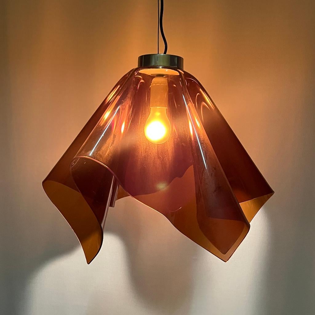 Italiaans design jaren 70 80 Lamperti hanglamp Fazzoletto, Huis en Inrichting, Gebruikt, Fazzoletto, Ophalen of Verzenden, Lamperti