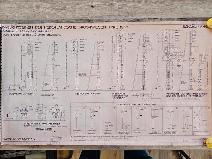 Tekening spoorwegen NS seinen, Ophalen of Verzenden, Trein, Overige typen