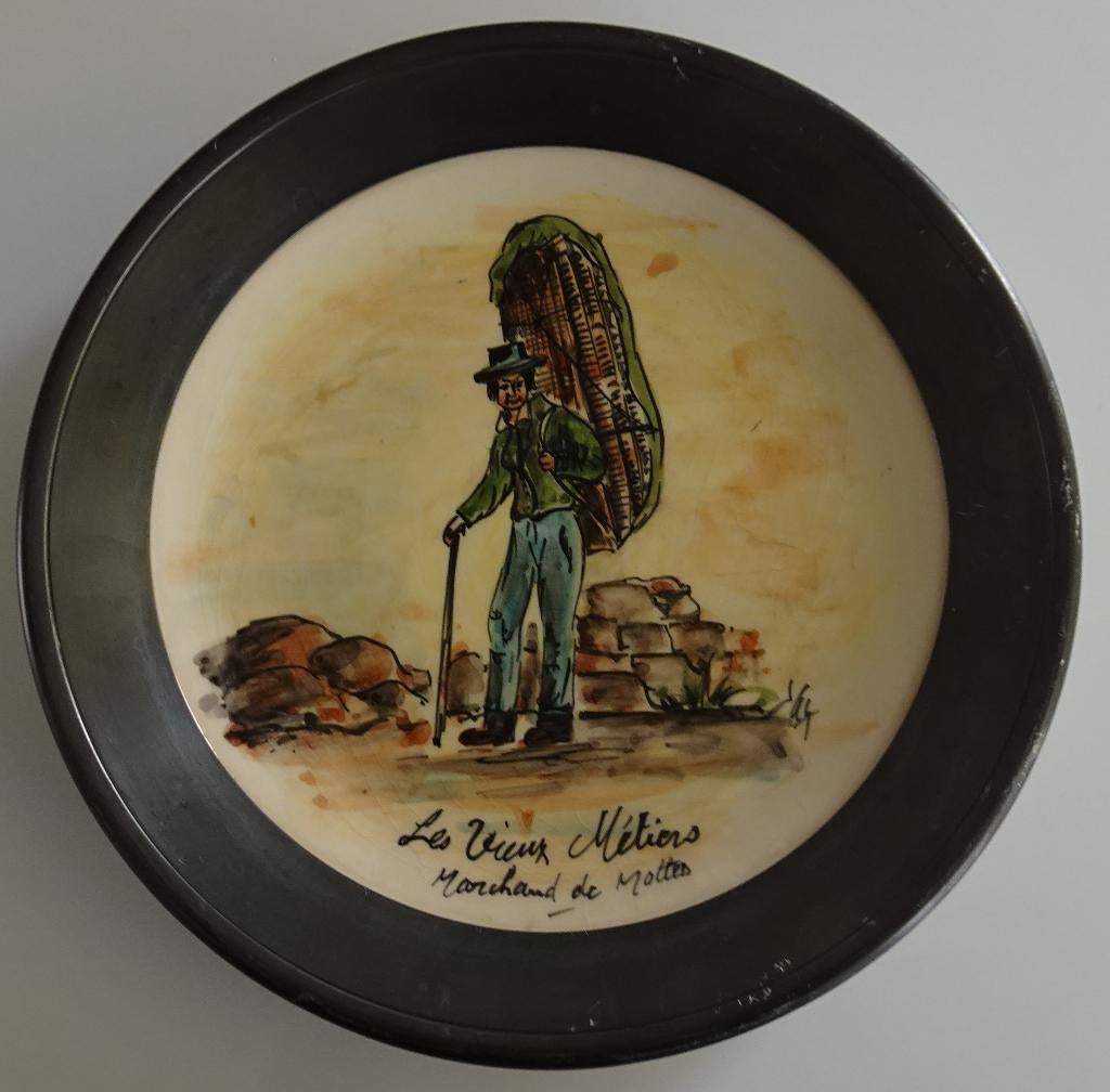 Antiek Frans Sierbord met Tinnen Rand, Ophalen