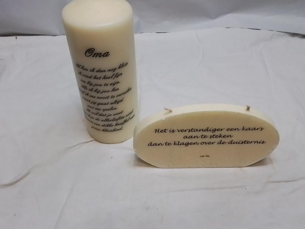 Twee mooie en bijzondere kaarsen, Overige materialen, Nieuw, Crème, Ophalen of Verzenden