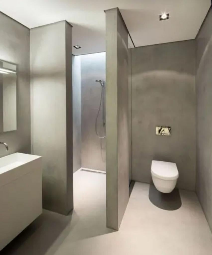 beton cire badkamer toilet keuken wandafwerking