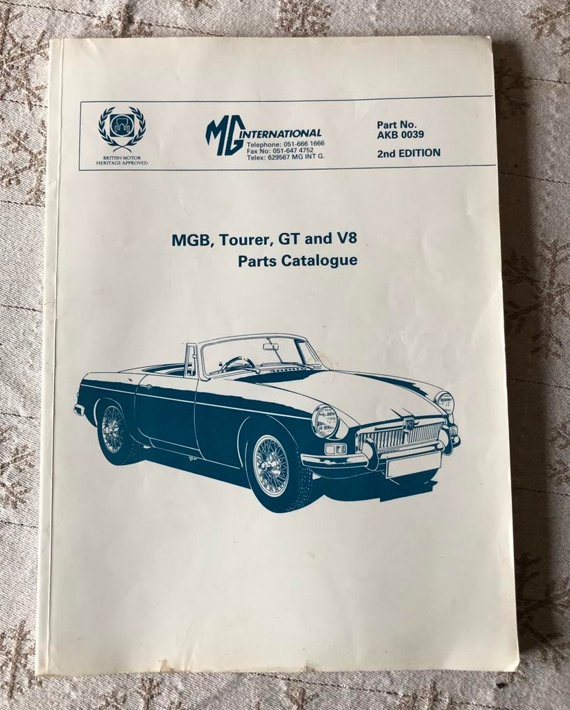 MGB Tourer GT V8 Onderdelen Catalogus - 2e Editie, Ophalen of Verzenden, Gelezen, Catalogus