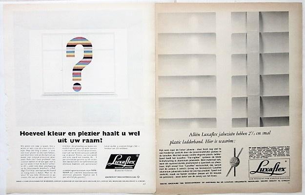 8 vintage advertenties reclames Luxaflex jaloezieen 61-69, Ophalen of Verzenden, Gebruikt, Overige typen
