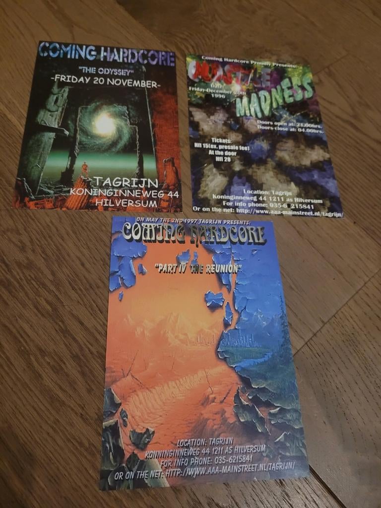 Coming hardcore flyers ( gabber tagrijn thunderdome ), Ophalen of Verzenden, Gebruikt