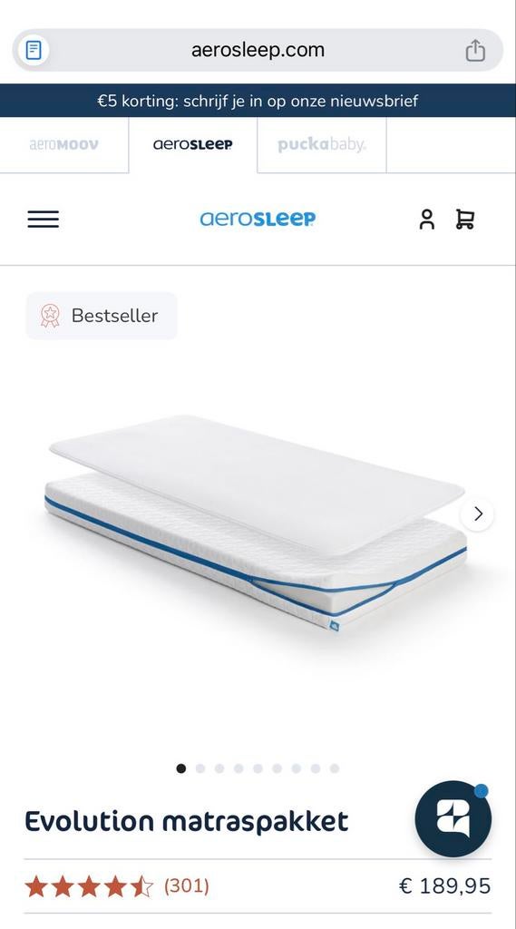 AeroSleep Evolution Matras, Ophalen, Zo goed als nieuw, Ledikant