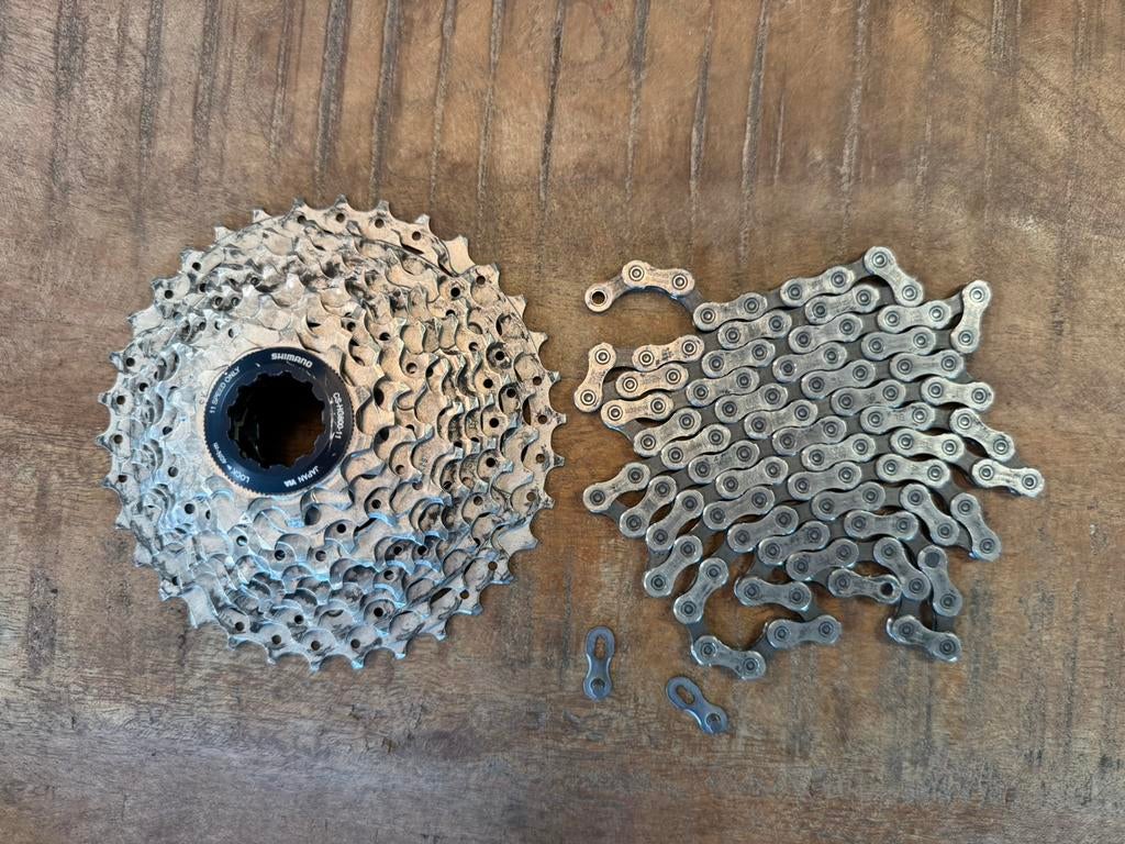 Shimano 11 speed cassette en ketting, Gebruikt, Info@unlimitedcolors.nl, Ophalen of Verzenden, Derailleur of Ketting