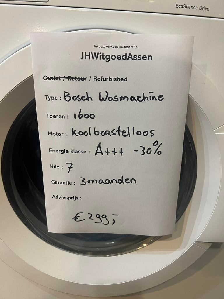 Foto 3 van Bosch serie 6 wasmachine 1600 tpm A+++. Garantie en bezorgd.