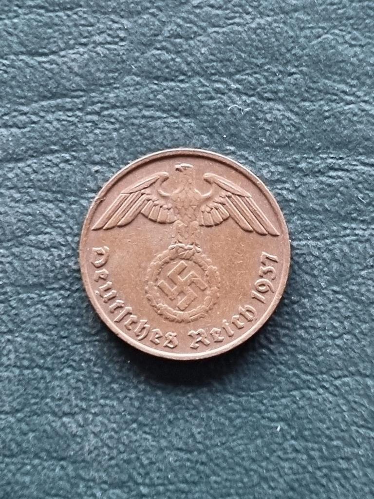 Duitsland 2 reichspfennig 1937 E met hakenkruis, Postzegels en Munten, Munten | Europa | Niet-Euromunten, Ophalen of Verzenden